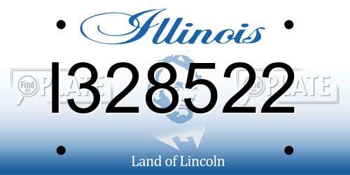 I328522 Illinois License Plate