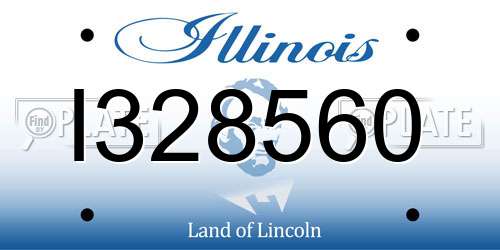 I328560 Illinois License Plate