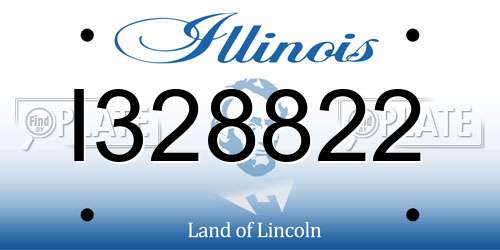 I328822 Illinois License Plate