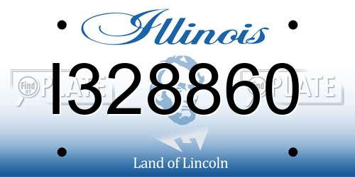 I328860 Illinois License Plate