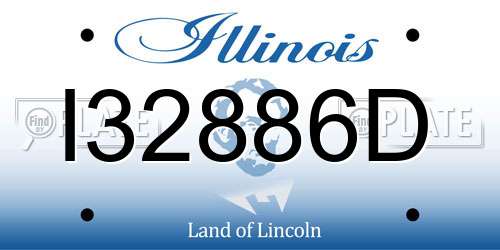 I32886D Illinois License Plate
