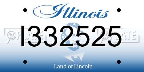 I332525 Illinois License Plate
