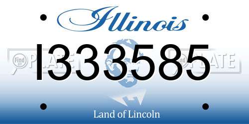 I333585 Illinois License Plate