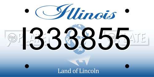 I333855 Illinois License Plate