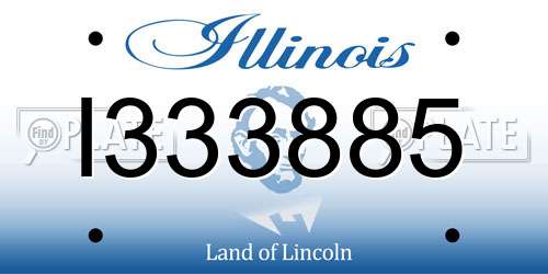 I333885 Illinois License Plate
