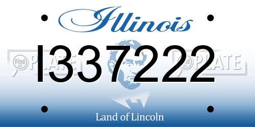 I337222 Illinois License Plate