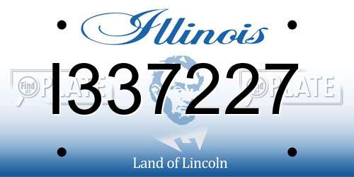 I337227 Illinois License Plate