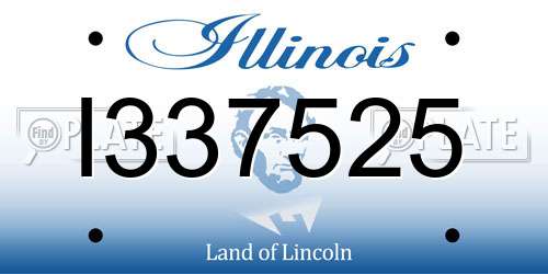 I337525 Illinois License Plate