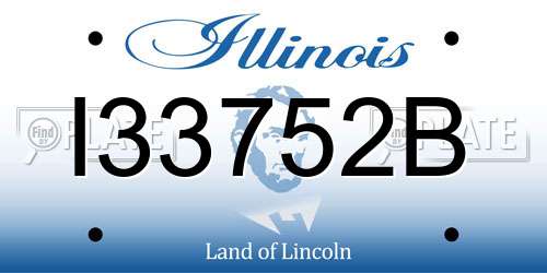 I33752B Illinois License Plate