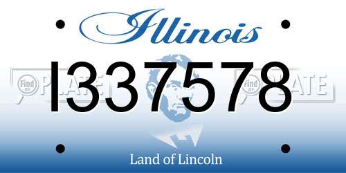 I337578 Illinois License Plate