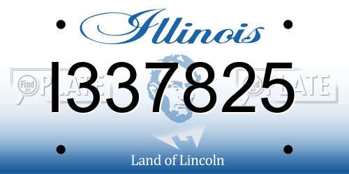 I337825 Illinois License Plate