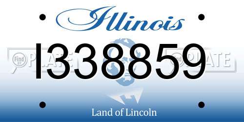 I338859 Illinois License Plate