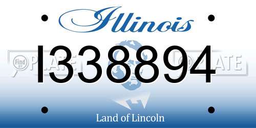 I338894 Illinois License Plate
