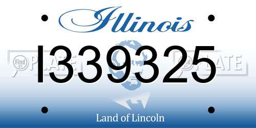 I339325 Illinois License Plate