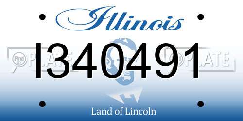 I340491 Illinois License Plate