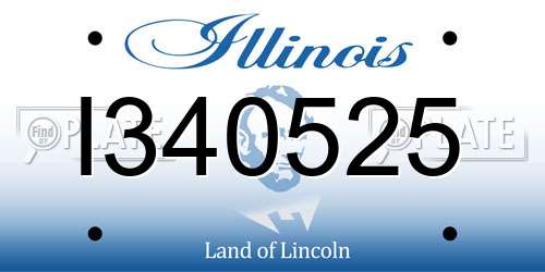 I340525 Illinois License Plate