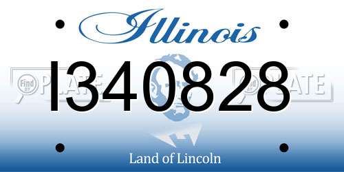 I340828 Illinois License Plate