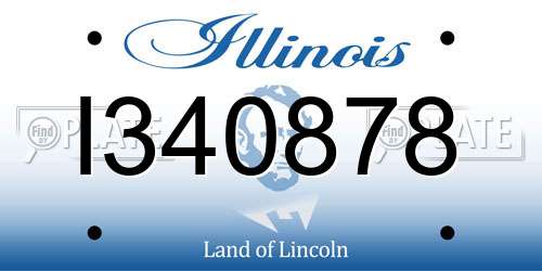 I340878 Illinois License Plate