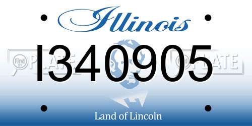 I340905 Illinois License Plate