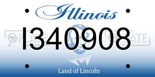 I340908 Illinois License Plate