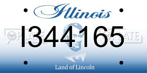 I344165 Illinois License Plate