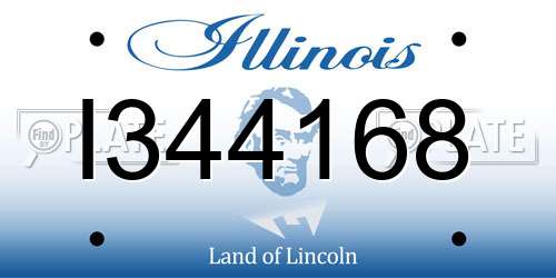 I344168 Illinois License Plate