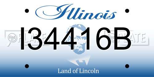 I34416B Illinois License Plate