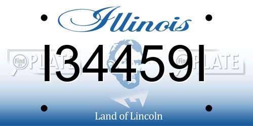 I34459I Illinois License Plate