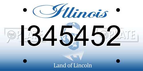 I345452 Illinois License Plate