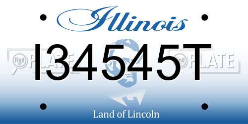 I34545T Illinois License Plate