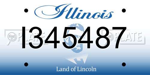 I345487 Illinois License Plate