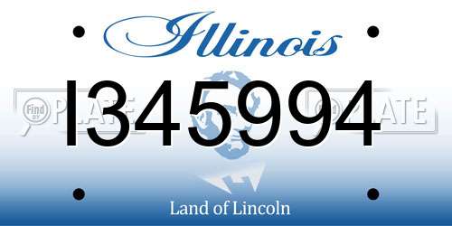 I345994 Illinois License Plate