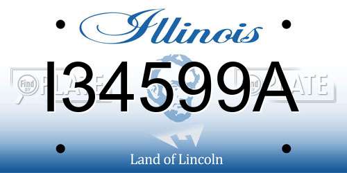 I34599A Illinois License Plate