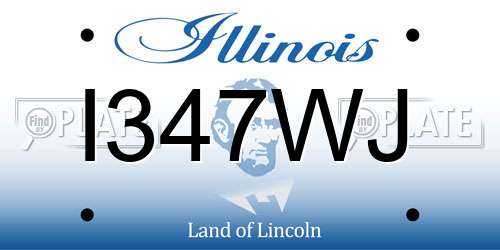 I347WJ Illinois License Plate