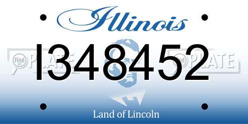 I348452 Illinois License Plate