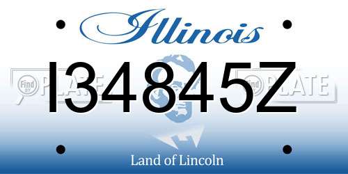 I34845Z Illinois License Plate