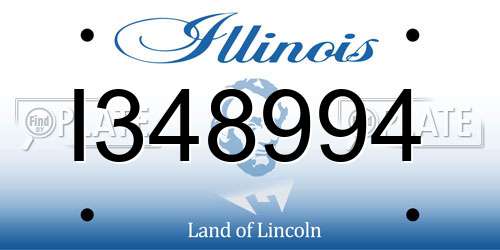 I348994 Illinois License Plate