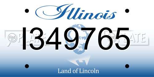 I349765 Illinois License Plate