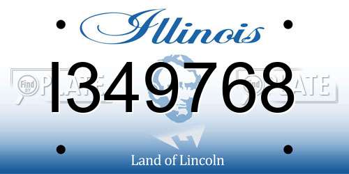 I349768 Illinois License Plate
