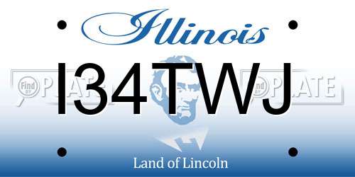 I34TWJ Illinois License Plate