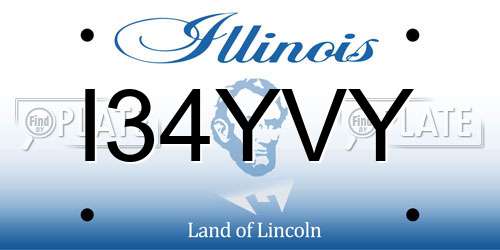 I34YVY Illinois License Plate
