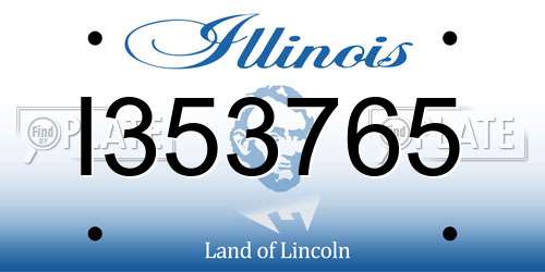 I353765 Illinois License Plate