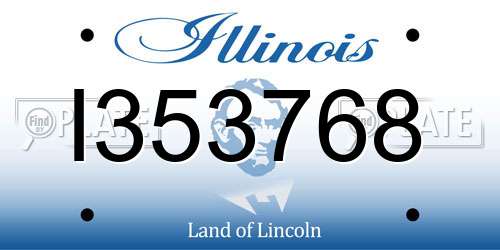 I353768 Illinois License Plate