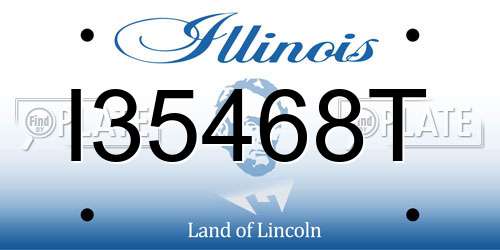 I35468T Illinois License Plate