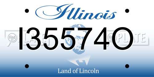 I35574O Illinois License Plate