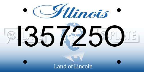 I35725O Illinois License Plate