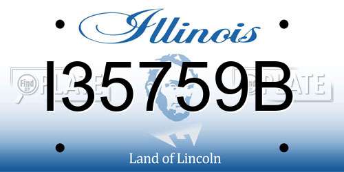I35759B Illinois License Plate