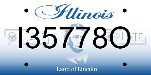 I35778O Illinois License Plate