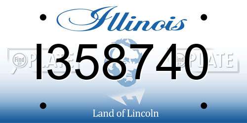 I358740 Illinois License Plate