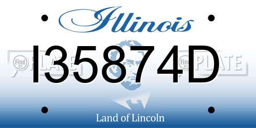 I35874D Illinois License Plate